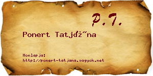 Ponert Tatjána névjegykártya